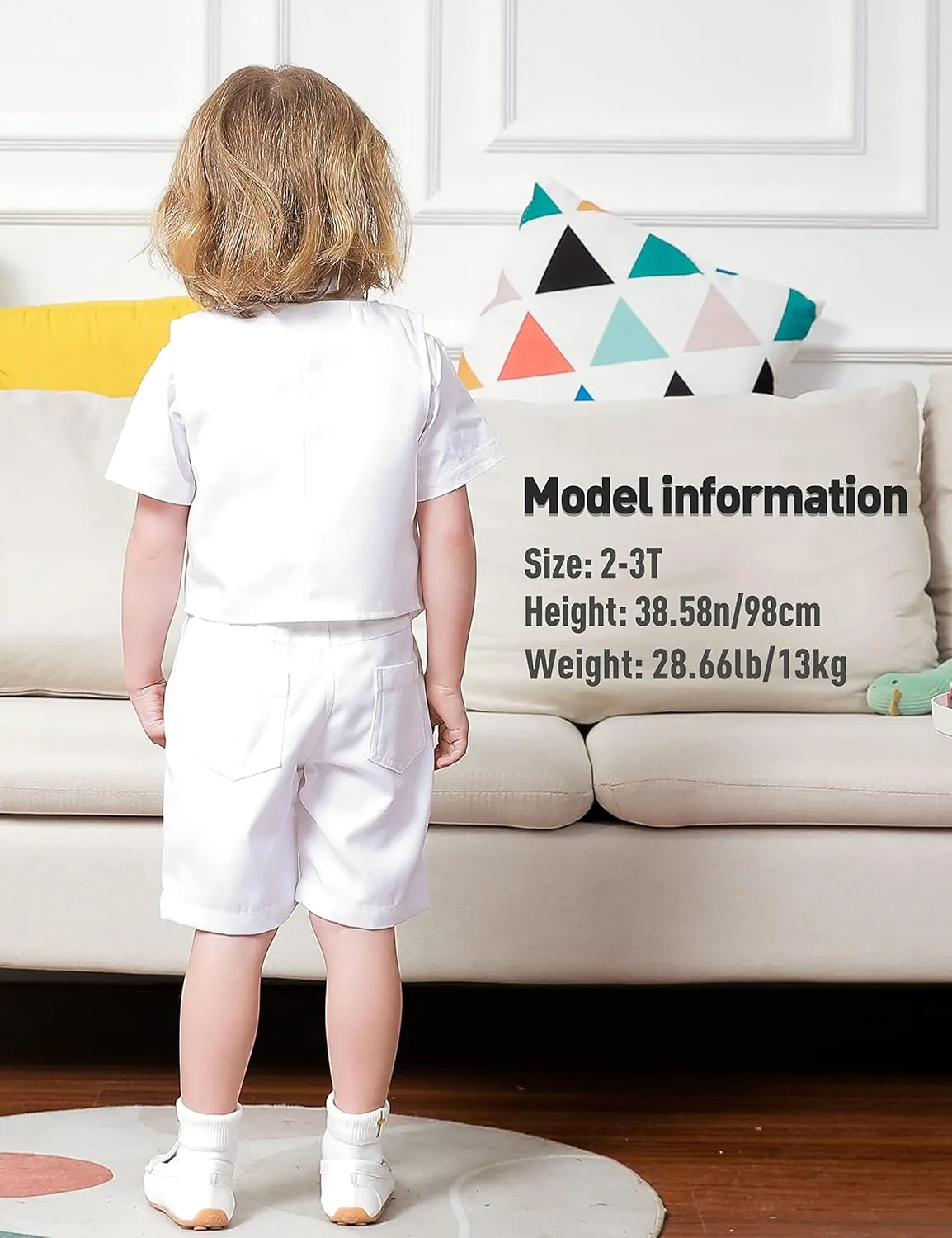 A&J DESIGN Toddler Suit, Gentleman Outfit for boys, 3pcs Clothes Set Shirt & Vest & Shorts with Bowtie