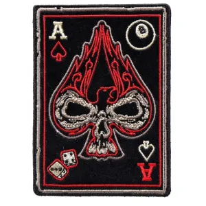 Ace Of Spades Skull Small Biker Patch