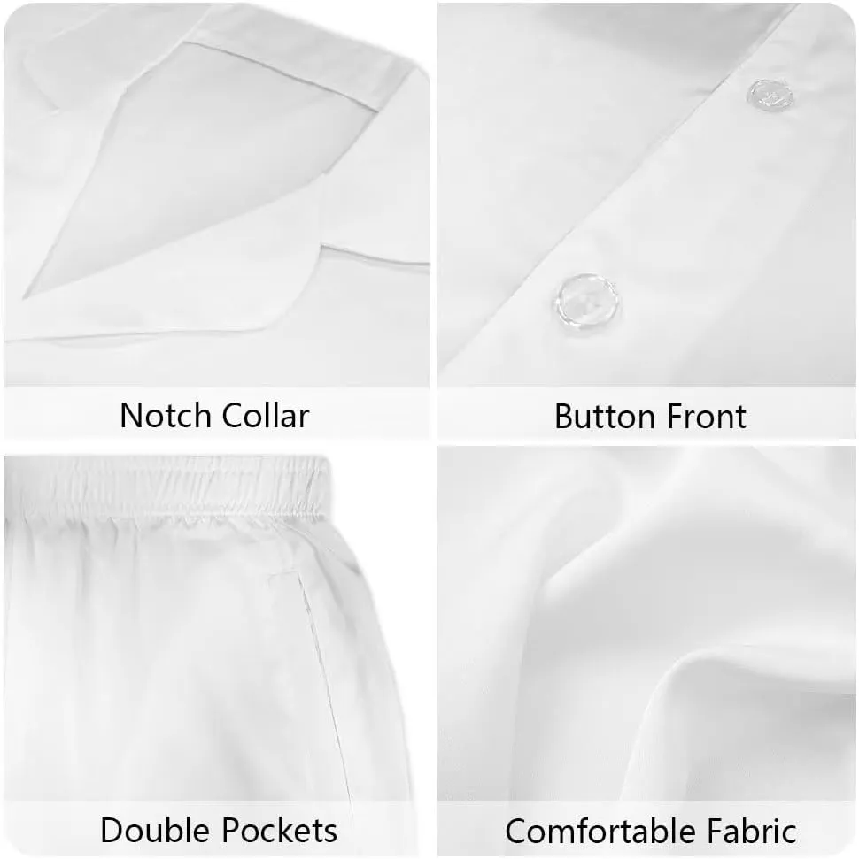 AFPANQZ Women's Pajamas Set Soft Long Sleeves Tops Button Down Shirts with Full Length Pants Home Sleepwear Nightgown XS-4XL