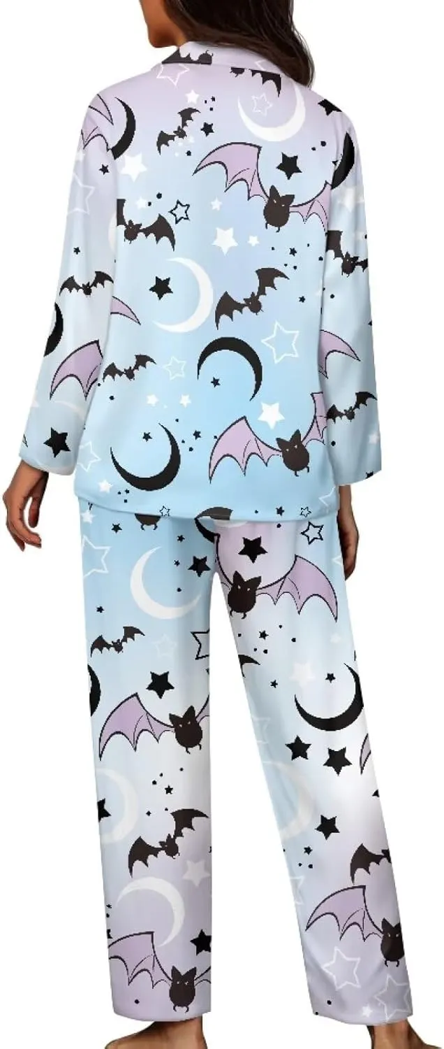 AFPANQZ Women's Pajamas Set Soft Long Sleeves Tops Button Down Shirts with Full Length Pants Home Sleepwear Nightgown XS-4XL