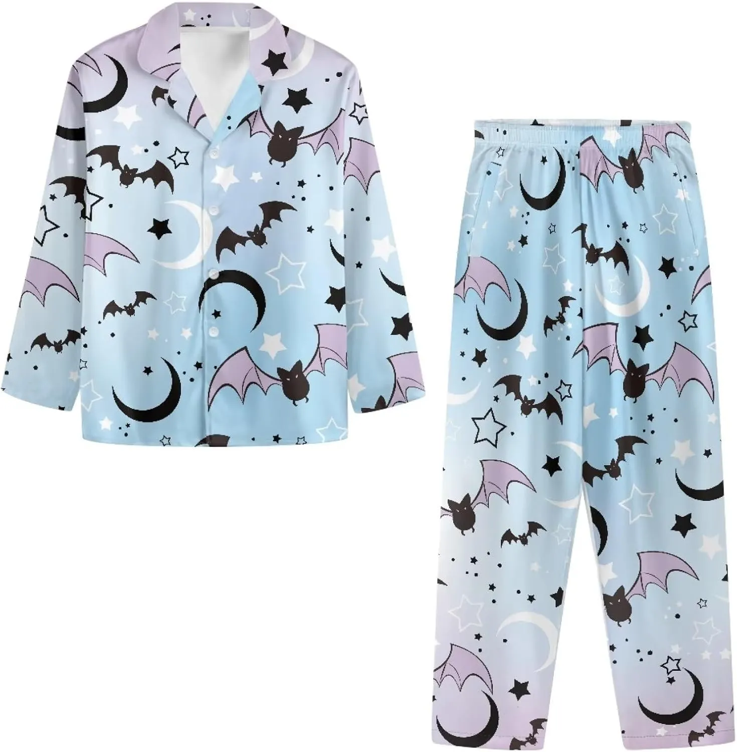 AFPANQZ Women's Pajamas Set Soft Long Sleeves Tops Button Down Shirts with Full Length Pants Home Sleepwear Nightgown XS-4XL