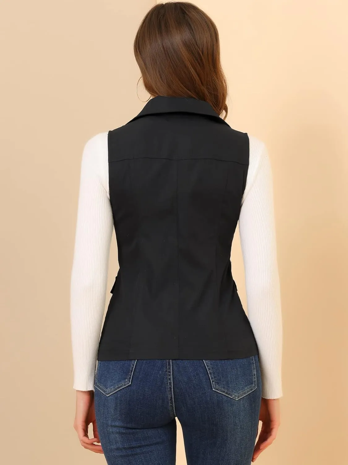 Allegra K Women's Travel Vest with Pockets Summer Sleeveless Cargo Utility Vest