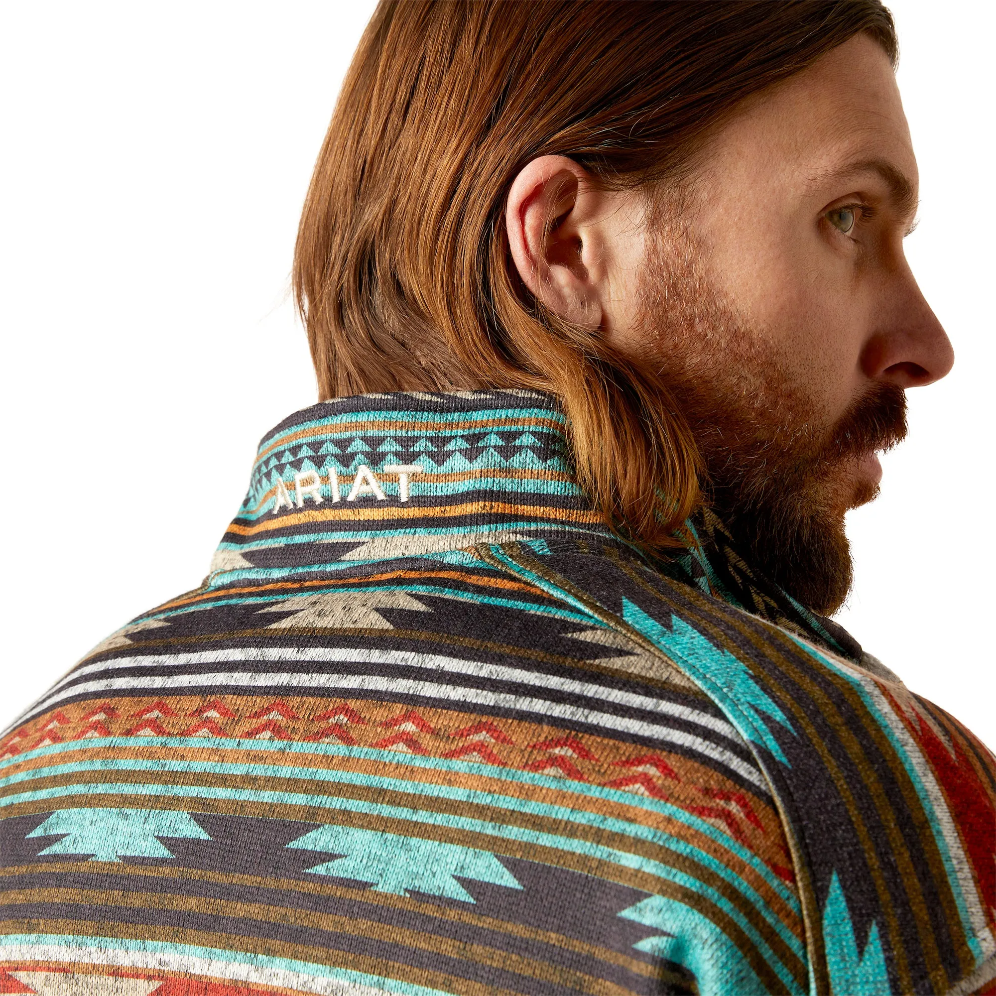 Ariat Men's Caldwell 1/4 Zip Biscay Bay Serape Pullover Sweater 10046668