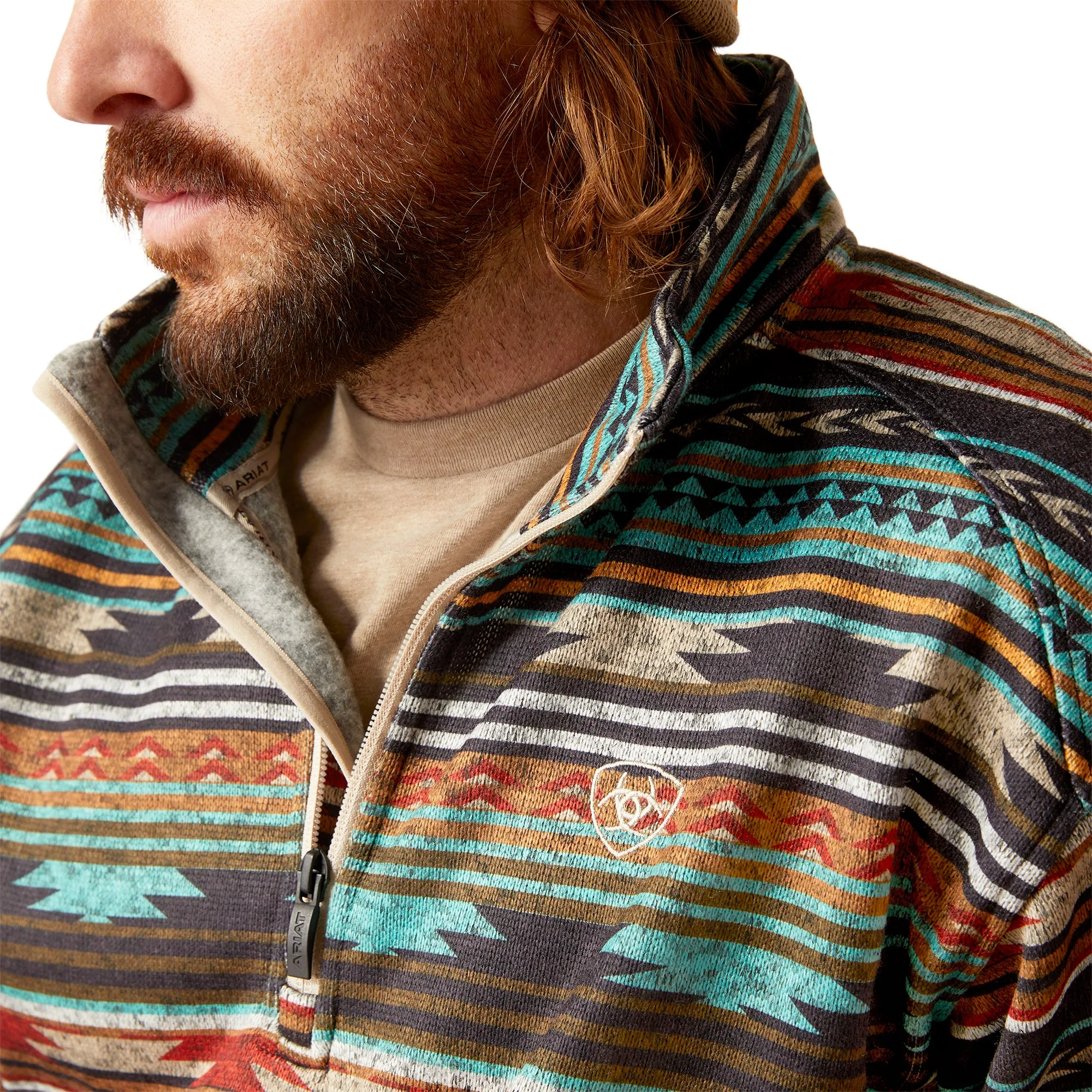 Ariat Men's Caldwell 1/4 Zip Biscay Bay Serape Pullover Sweater 10046668