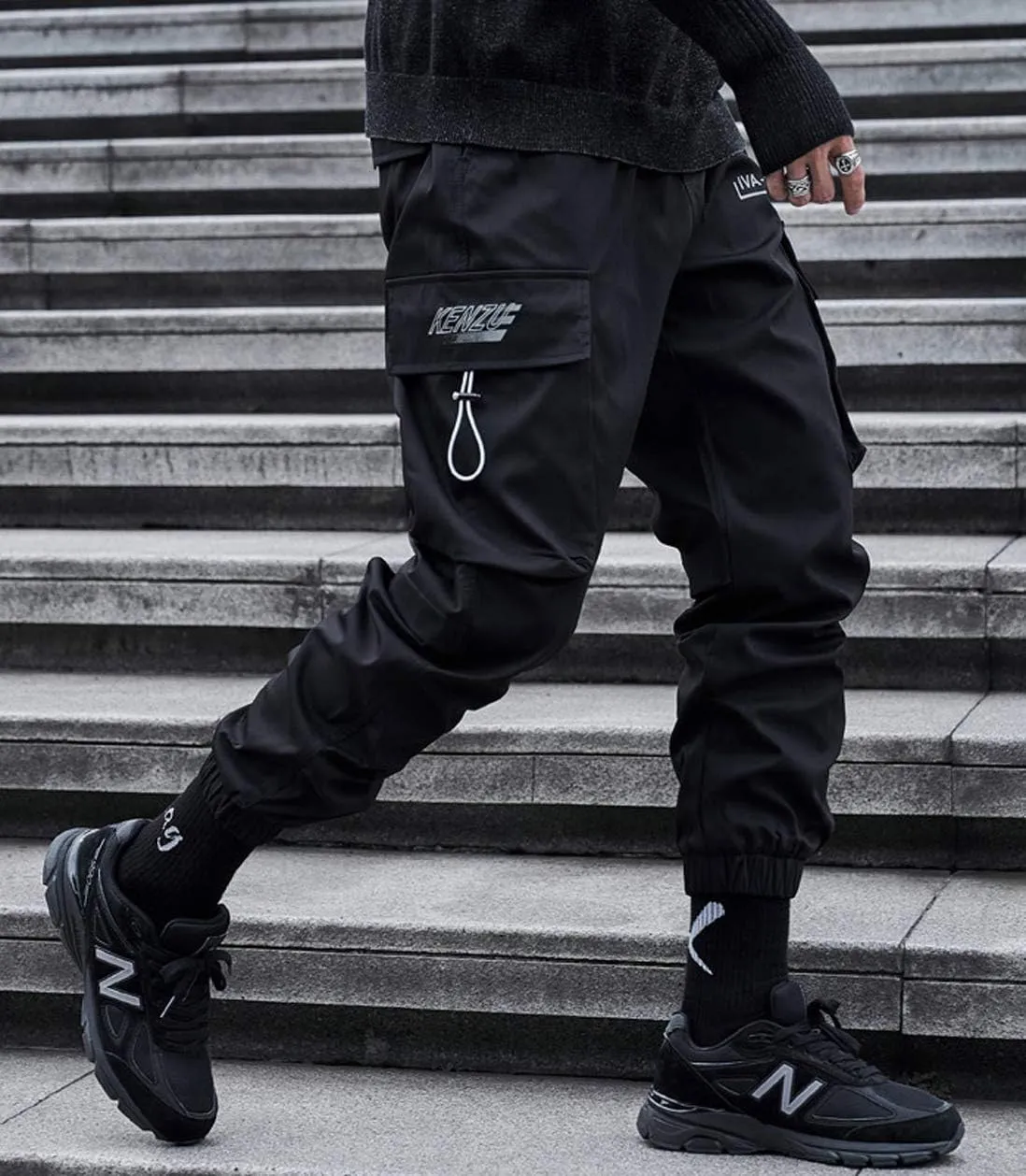 Astellarie Mens Jogger Pants Techwear Hip Hop Punk Harem Cargo Jogger Pant Streetwear Tactical Track Pants with Pocket
