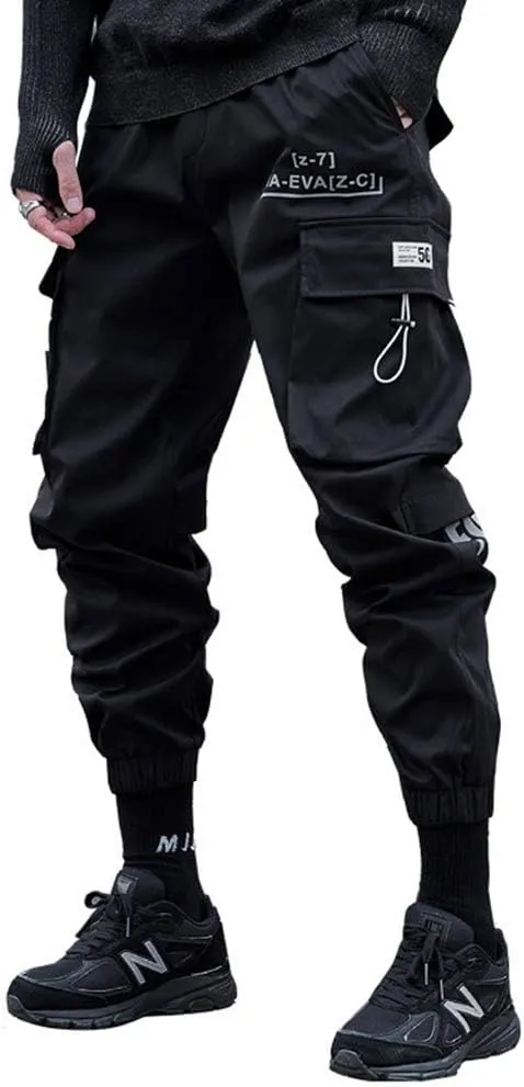 Astellarie Mens Jogger Pants Techwear Hip Hop Punk Harem Cargo Jogger Pant Streetwear Tactical Track Pants with Pocket