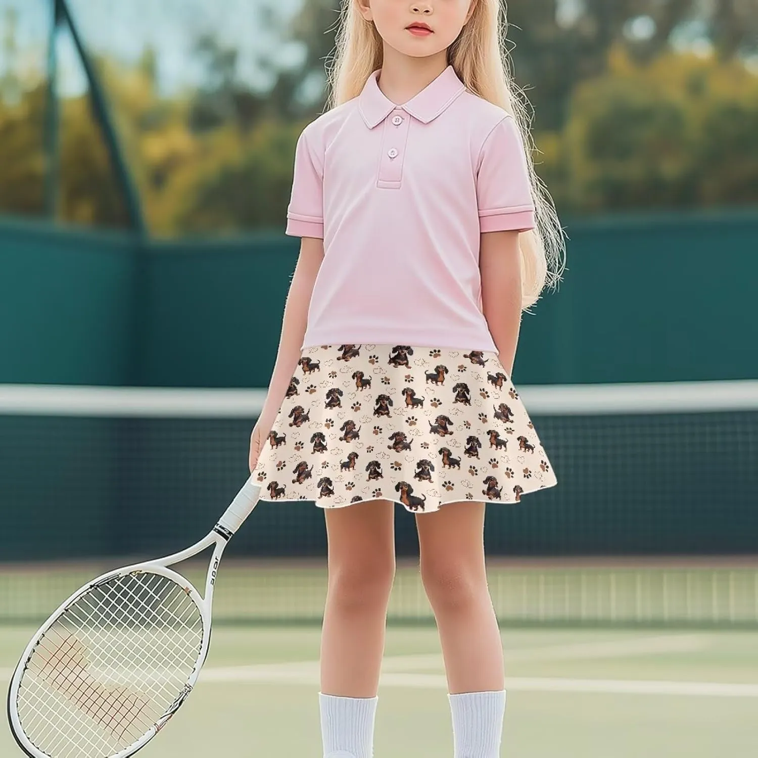 Athletic Skort for Girls 5-14 Flowy Skort with Pocket Summer Sports Skirt Yoga Dance Tennis