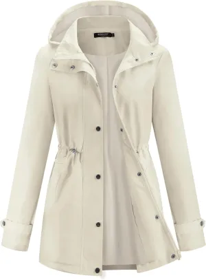 Avoogue Rain Jacket for Women Waterproof Lightweight Hooded Raincoat for Hiking Travel Outdoor