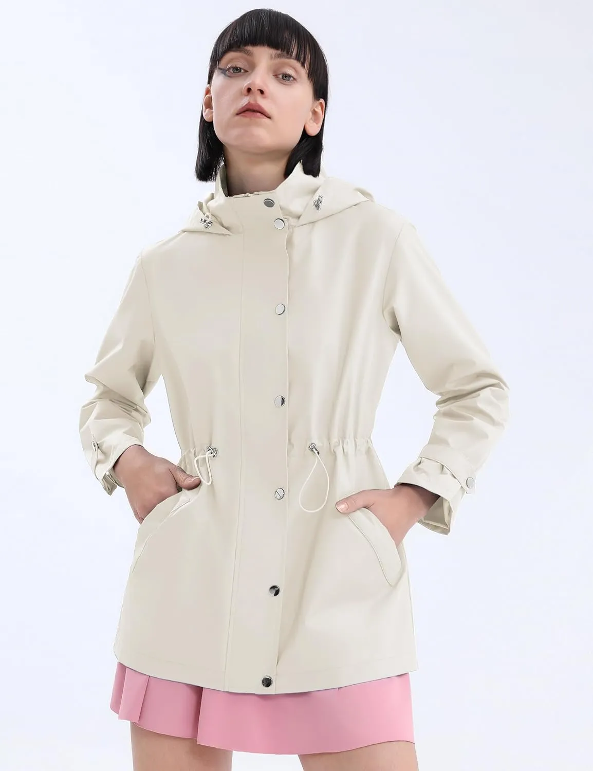 Avoogue Rain Jacket for Women Waterproof Lightweight Hooded Raincoat for Hiking Travel Outdoor