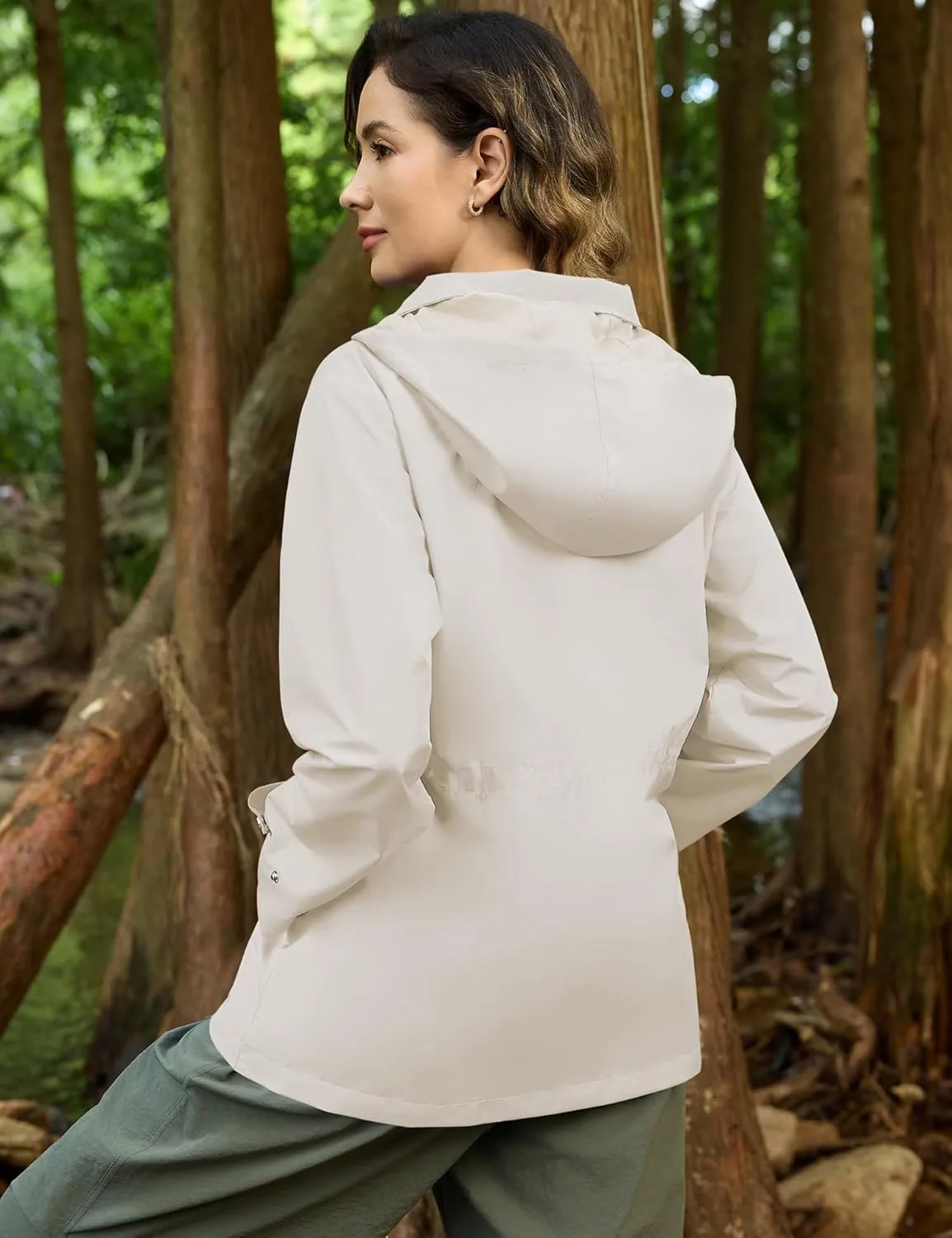Avoogue Rain Jacket for Women Waterproof Lightweight Hooded Raincoat for Hiking Travel Outdoor