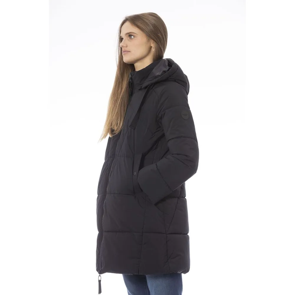 Baldinini Trend Elegant Black Down Jacket for Chic Warmth