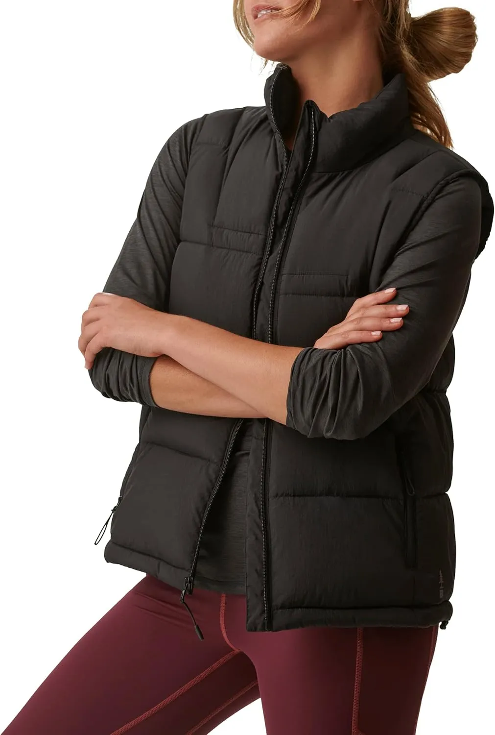 BASS OUTDOOR Womens Puffer Vest  Quilted Gilet with Front Zipper