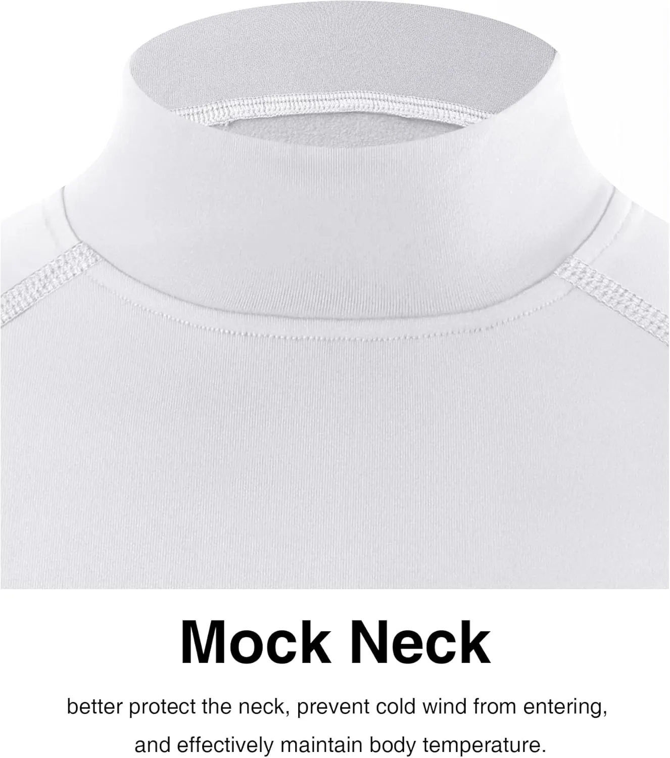 Blueleaf Youth Boys' Thermal Compression Shirt Mock Neck Long Sleeve Fleece Lined Base Layer Football Baseball Undershirt