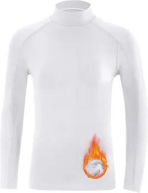 Blueleaf Youth Boys' Thermal Compression Shirt Mock Neck Long Sleeve Fleece Lined Base Layer Football Baseball Undershirt