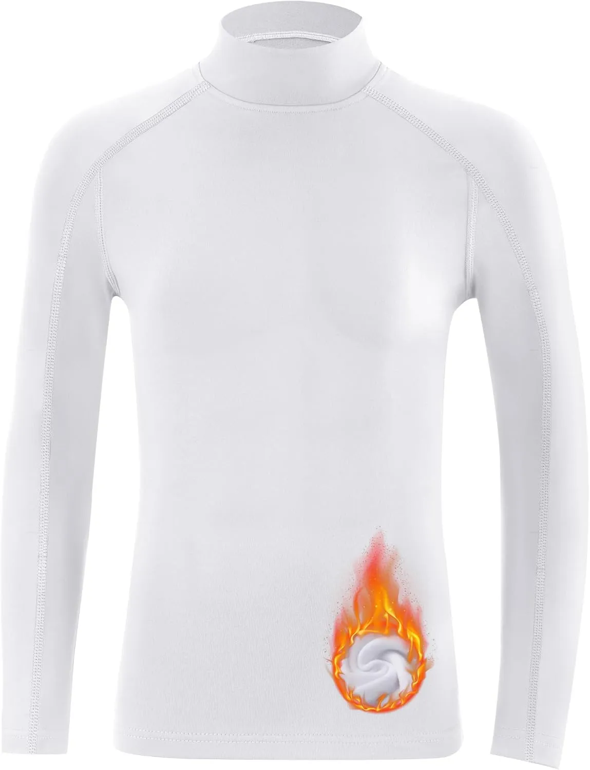 Blueleaf Youth Boys' Thermal Compression Shirt Mock Neck Long Sleeve Fleece Lined Base Layer Football Baseball Undershirt