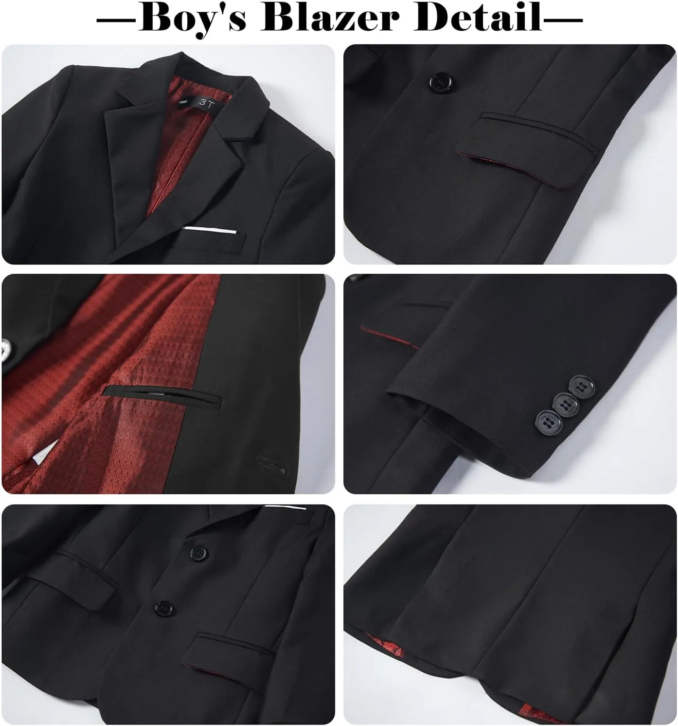 Boys' Suits 2-Piece Formal Slim Fit Suit Set for Boys Wedding Ring Bearer Outfit with Blazer and Pants