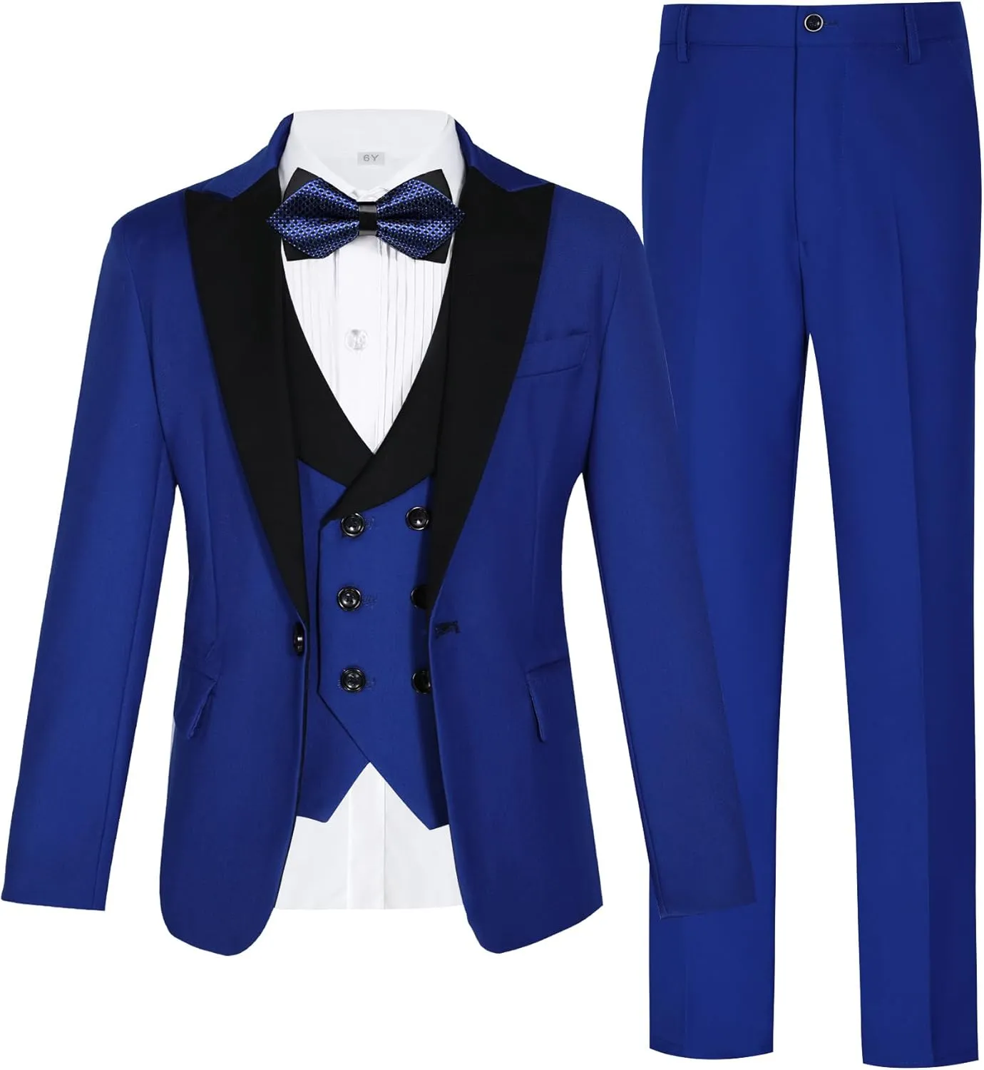 Boys Suits Slim Fit 5 Piece Toddler Tuxedo Suit Set for Teen Boy Formal Dress Clothes Peaked Lapel Kids Wedding Outfit