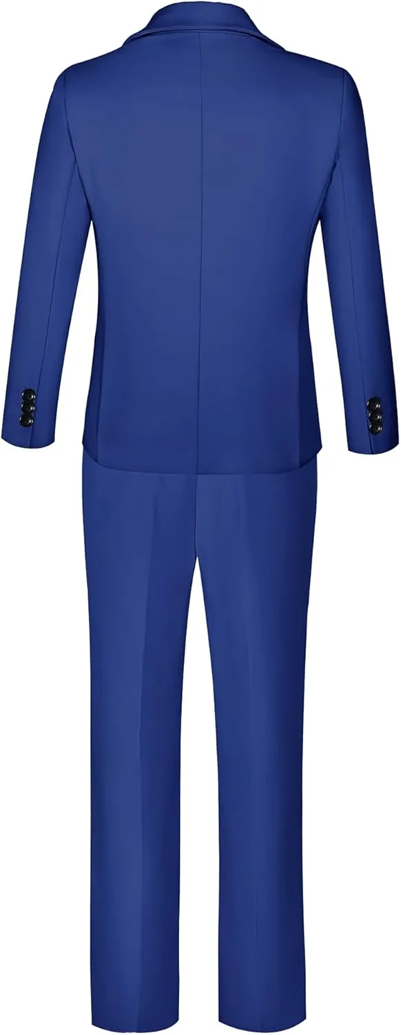 Boys Suits Slim Fit 5 Piece Toddler Tuxedo Suit Set for Teen Boy Formal Dress Clothes Peaked Lapel Kids Wedding Outfit