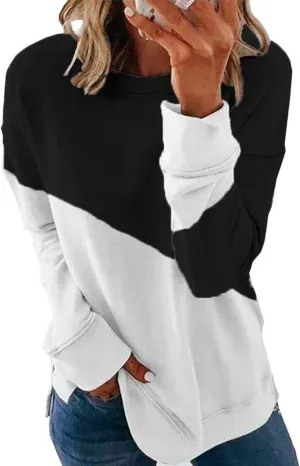 Bunanphy Womens Long Sleeve Crew Neck Oversized Loose Casual Hoodies Pullover Sweatshirt