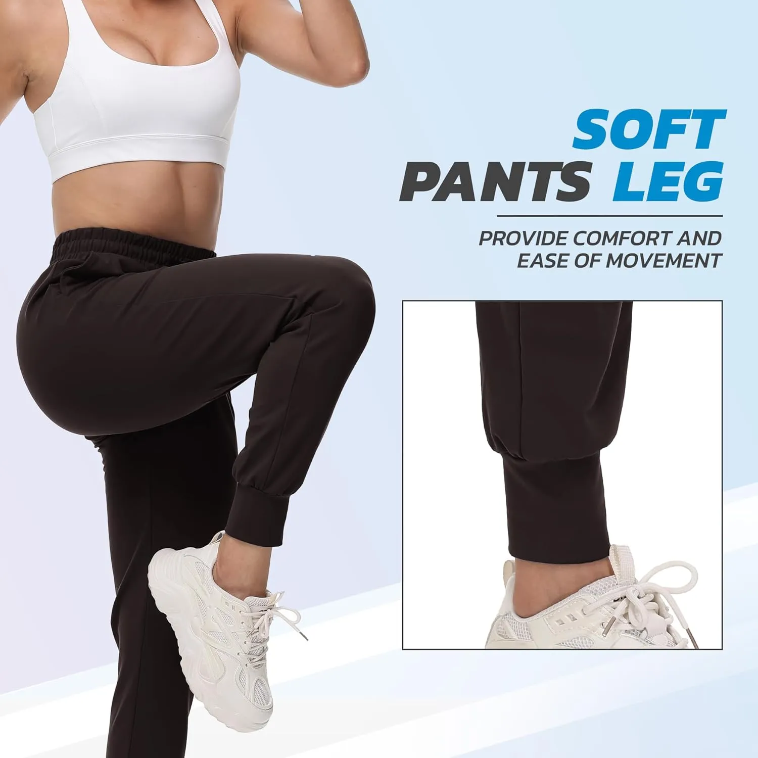 CAMPSNAIL 4 Pack Joggers for Women - Sweatpants with Pockets Lightweight Comfy Yoga Pants for Workout Travel Lounge