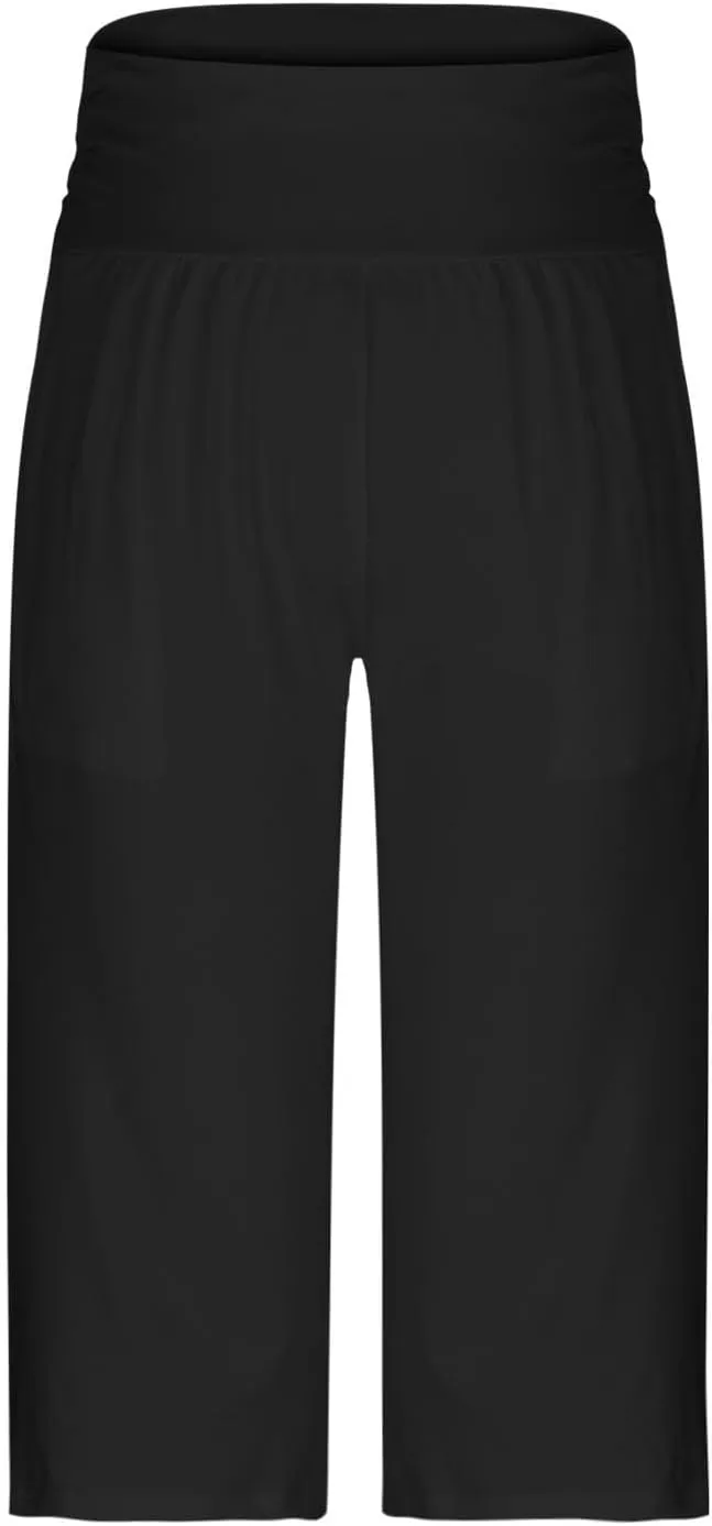 Capri Pants for Women Stretchy Waist Sweatpants Business Casual Slim Straight Leg Trousers Summer Loungewear