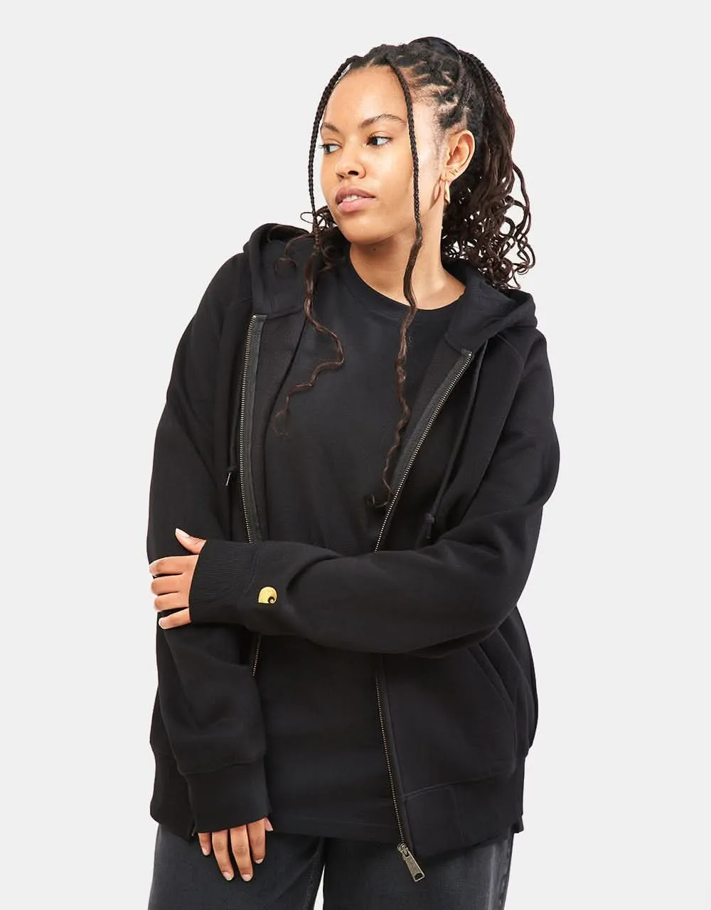 Carhartt WIP Hooded Chase Jacket - Black/Gold