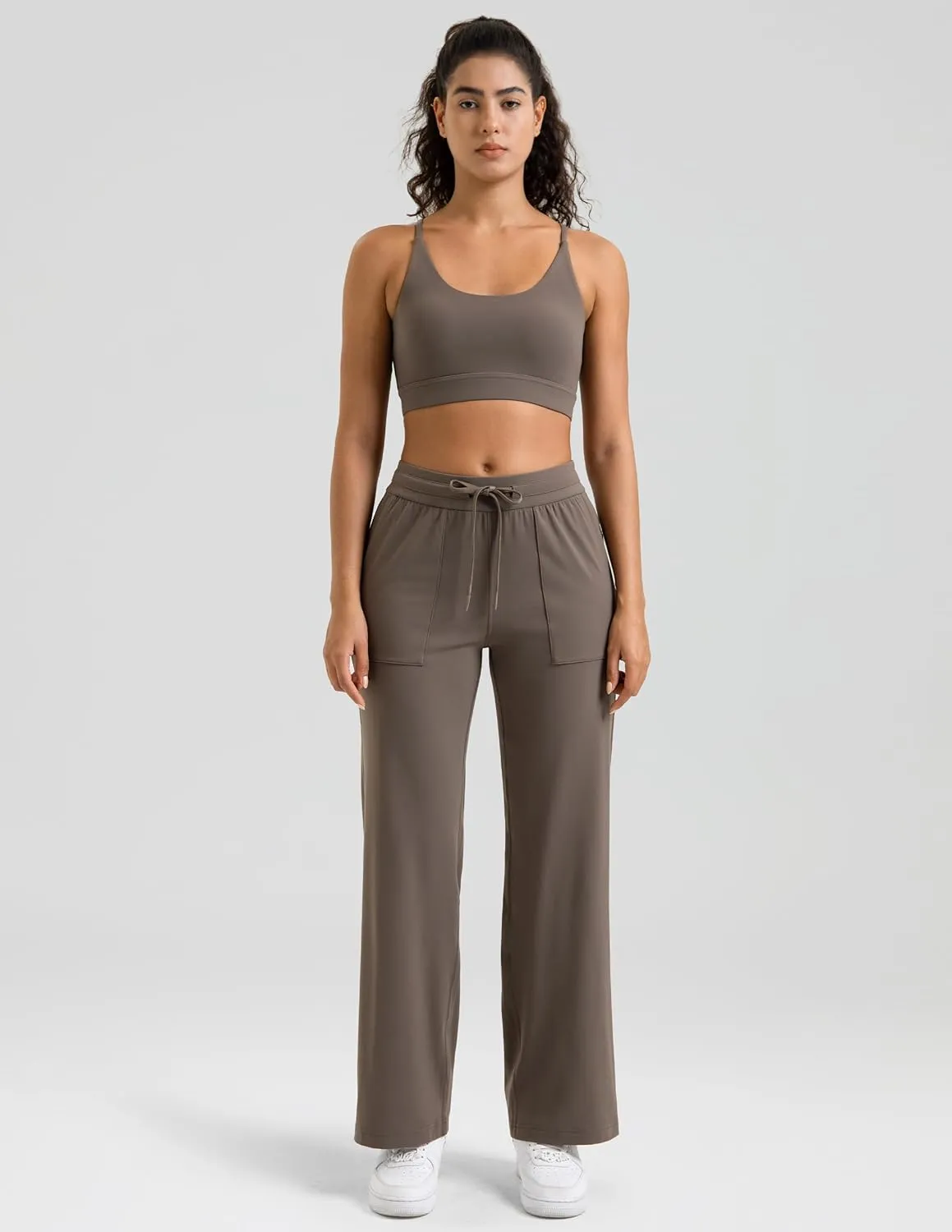 Colorfulkoala Dreamlux Wide Leg Sweatpants Women Lounge Flared Jogger Pants Baggy Sweatpants with Pockets