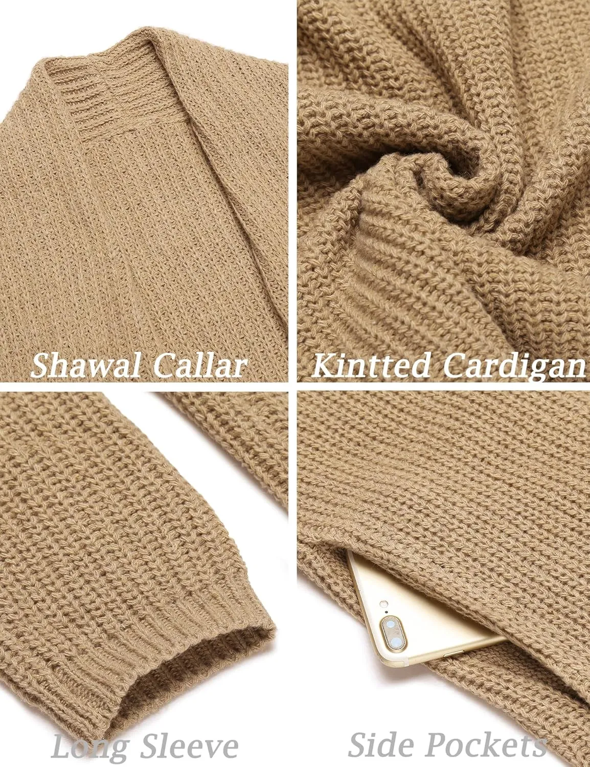 COOFANDY Mens Shawl Collar Long Cardigan Knit Ruffle Fashion Sweater Drape Cape