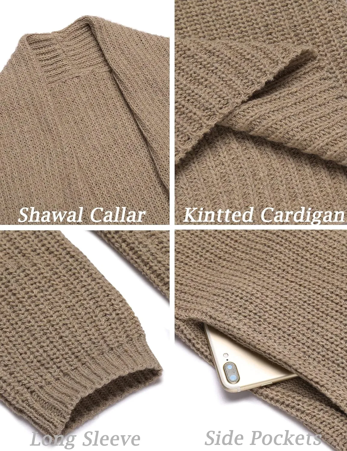 COOFANDY Mens Shawl Collar Long Cardigan Knit Ruffle Fashion Sweater Drape Cape