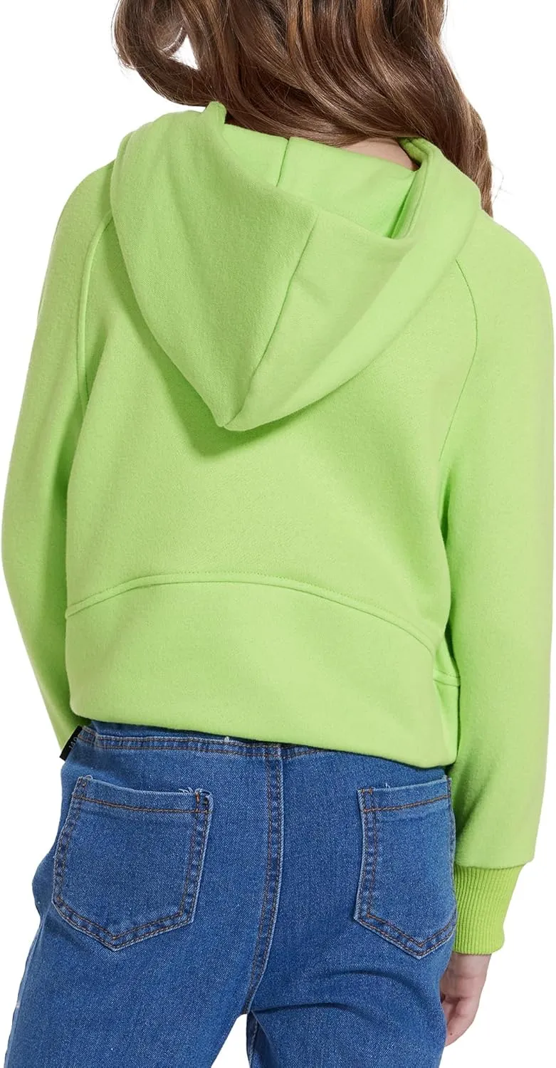 Cropped Hoodies for Girls Half Zip Up Sweatshirts Casual Long Sleeve Fleece Pullover Tops with Pockets Thumb Hole