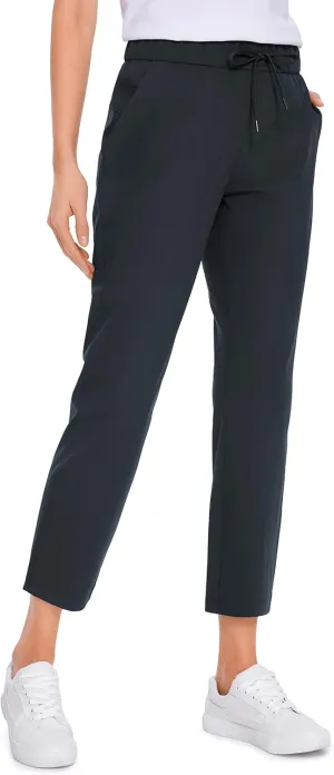 CRZ YOGA Womens High Waisted 4-Way Stretch Golf Capris 25" Short - Work Pants Athletic Lounge Workout Ankle Pants