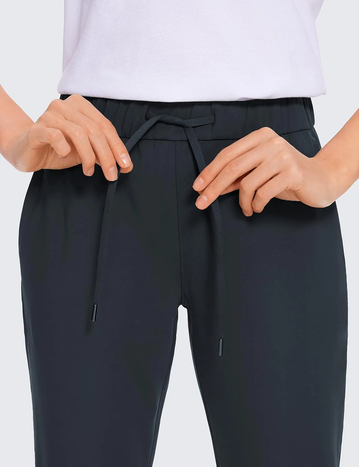 CRZ YOGA Womens High Waisted 4-Way Stretch Golf Capris 25" Short - Work Pants Athletic Lounge Workout Ankle Pants