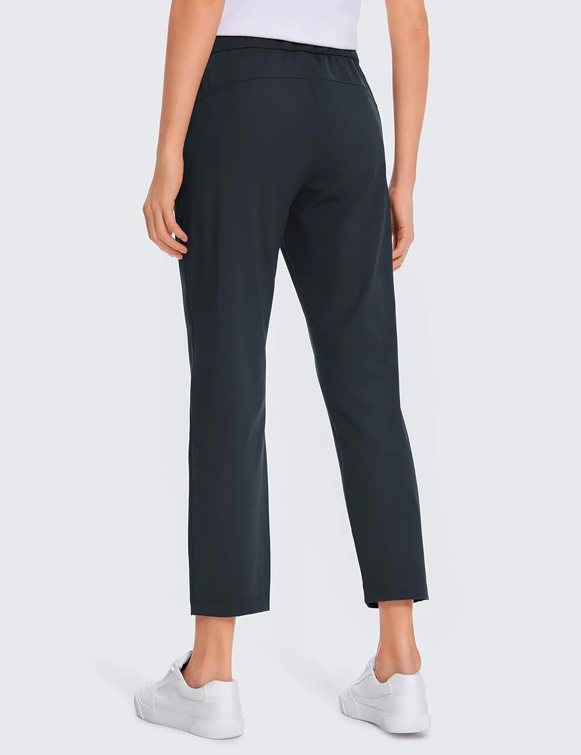 CRZ YOGA Womens High Waisted 4-Way Stretch Golf Capris 25" Short - Work Pants Athletic Lounge Workout Ankle Pants