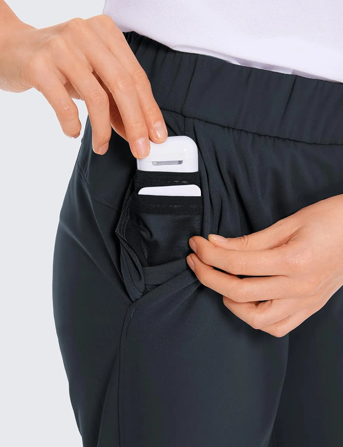CRZ YOGA Womens High Waisted 4-Way Stretch Golf Capris 25" Short - Work Pants Athletic Lounge Workout Ankle Pants