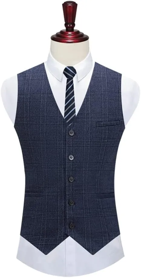 CSCDD Jacket Undershirt Pants 3-Piece Set Men's Casual Business Retro British Son Suit Jacket Pants Vest