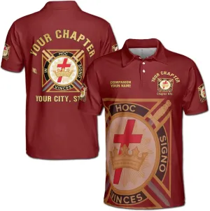Customize Name Chapter Masonic Knights Templar Freemasonry Men's Polo Shirt
