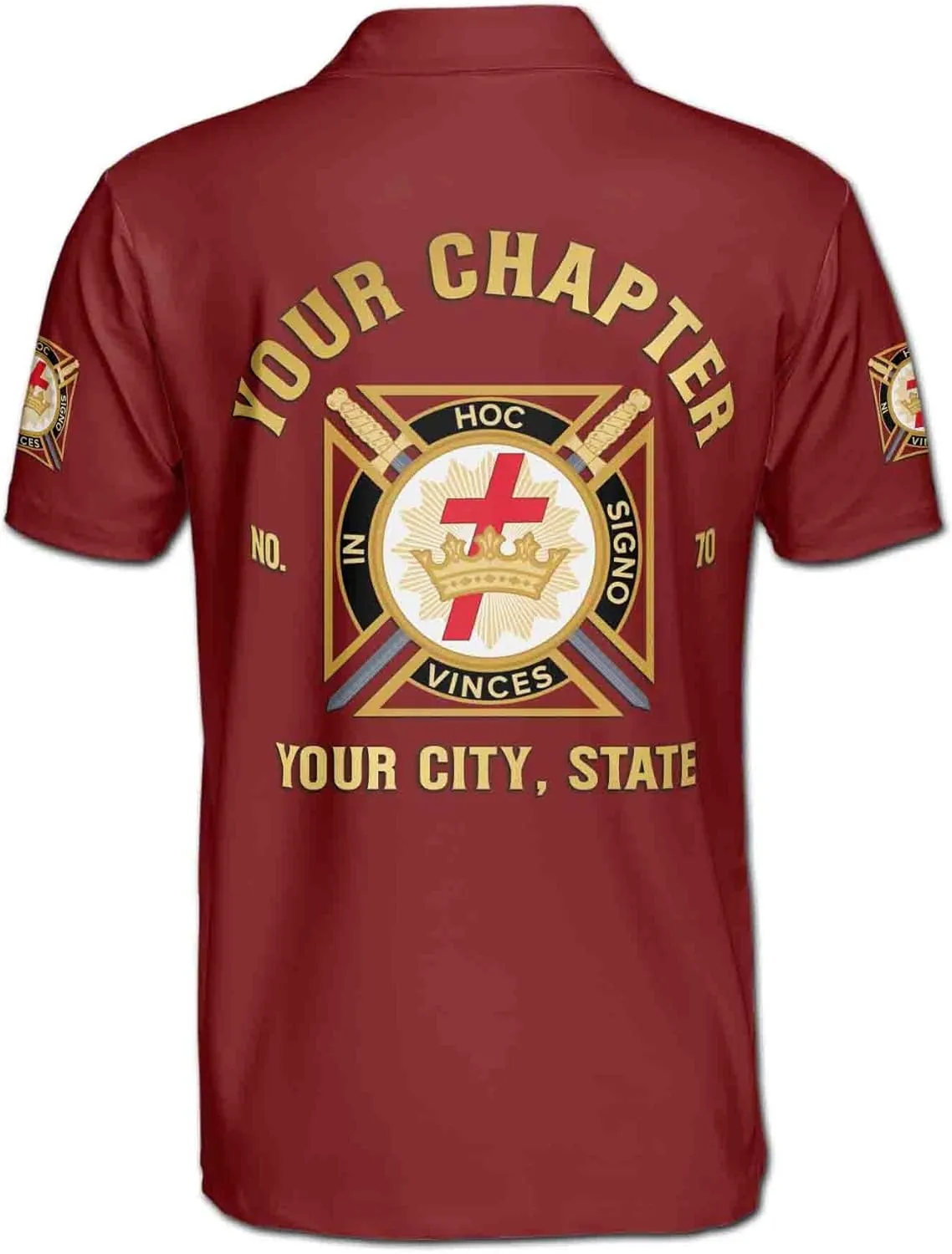 Customize Name Chapter Masonic Knights Templar Freemasonry Men's Polo Shirt