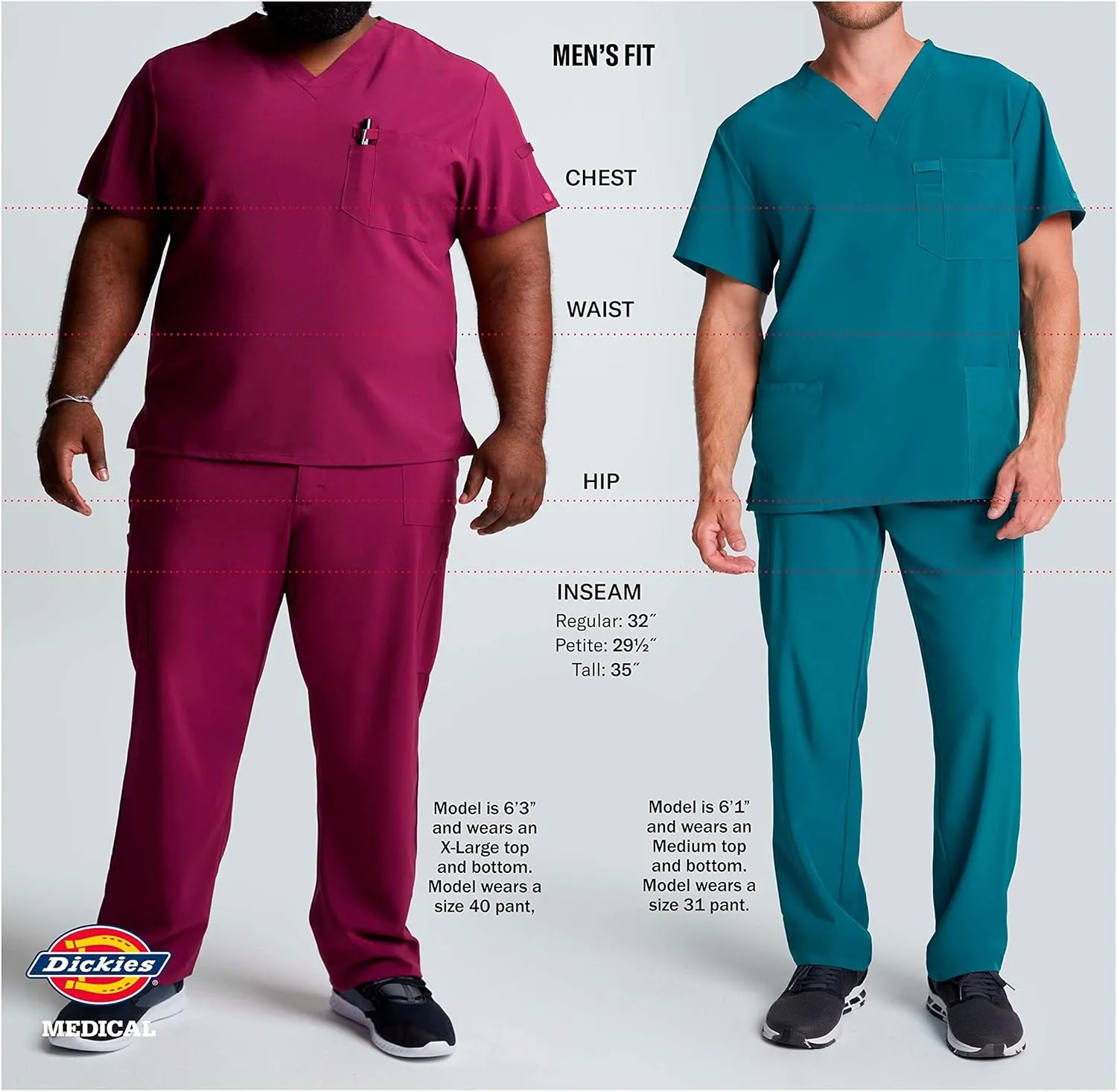 Dickies EDS Essentials Men Scrubs Top Tuckable V-Neck DK635