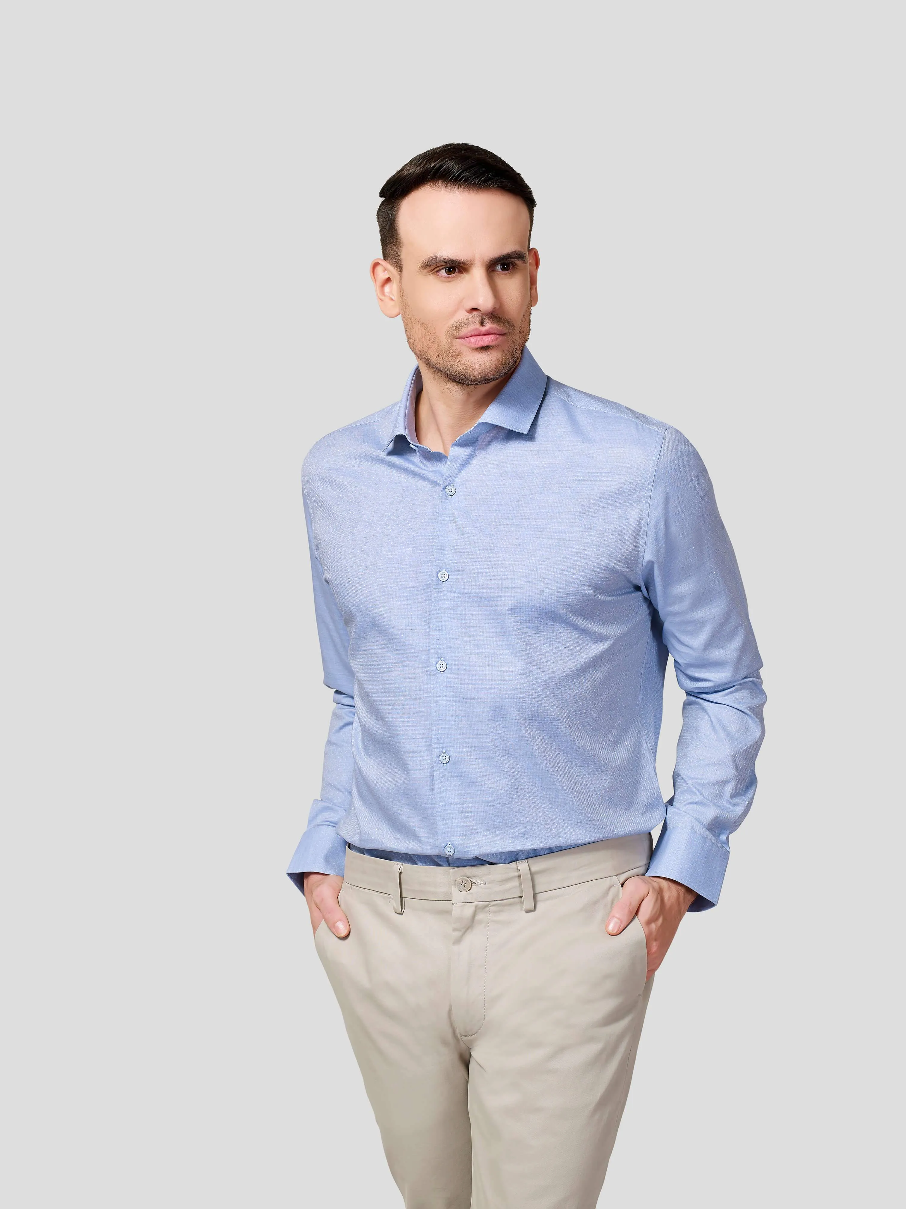 Dobby Spread Collar Shirt