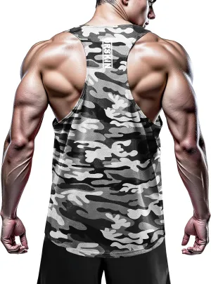 DRSKIN Men's 4, 3 or 1 Pack Tank Tops Sleeveless Shirts Y-Back Muscle Mesh Gym Training Athletic Workout Dry Fit