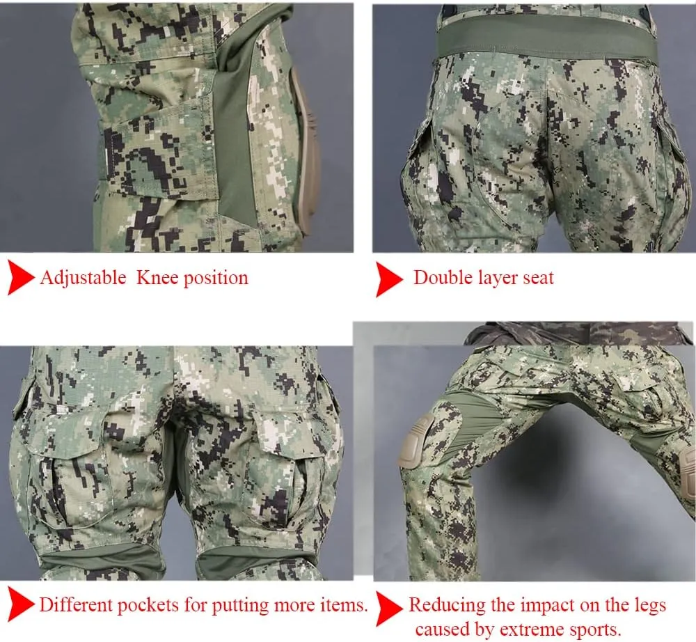 EMERSONGEAR Gen3 Paintball Pants with Knee Pads,Combat Trousers Army Airsoft Combat BDU Pants