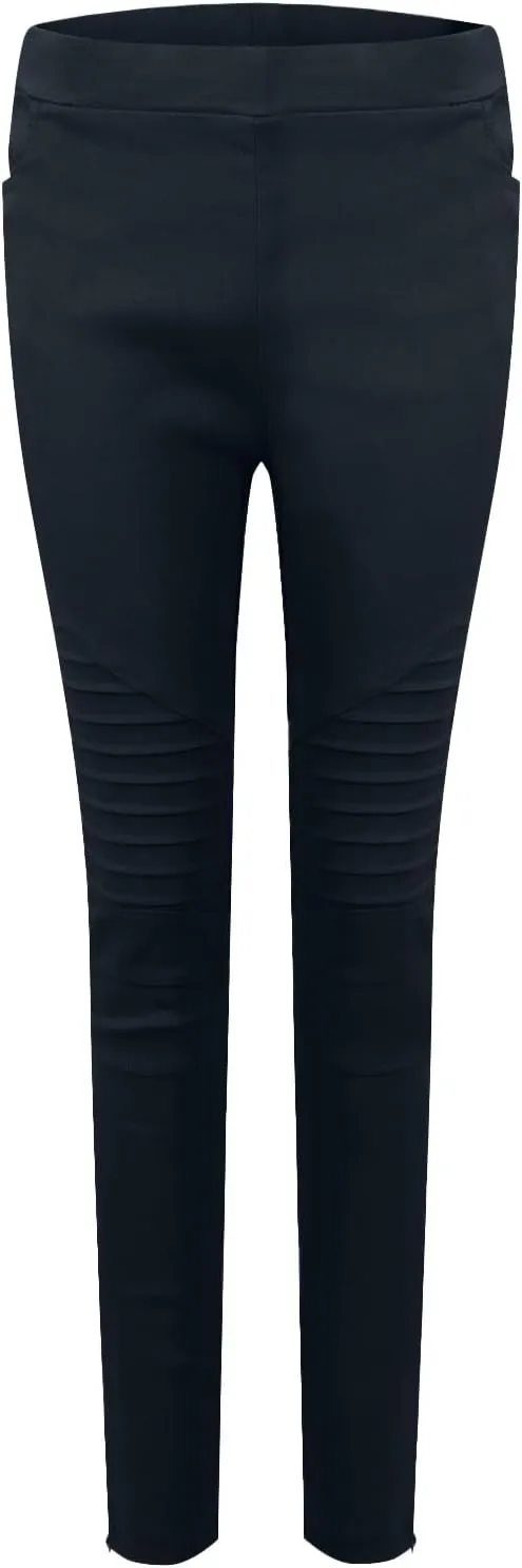 eoeioa Plus Size Leggings with Pockets for Women High Waisted Stretch Skinny Zipper Cropped Pencil Pants Stripe Tights Pants