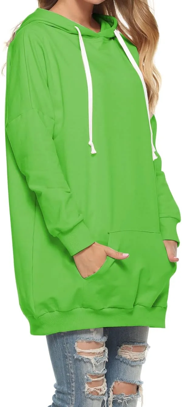 Famulily Womens Oversized Hoodie Extra Long Hooded Tunic Sweatshirt with Pockets