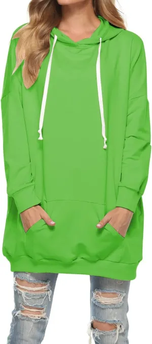 Famulily Womens Oversized Hoodie Extra Long Hooded Tunic Sweatshirt with Pockets