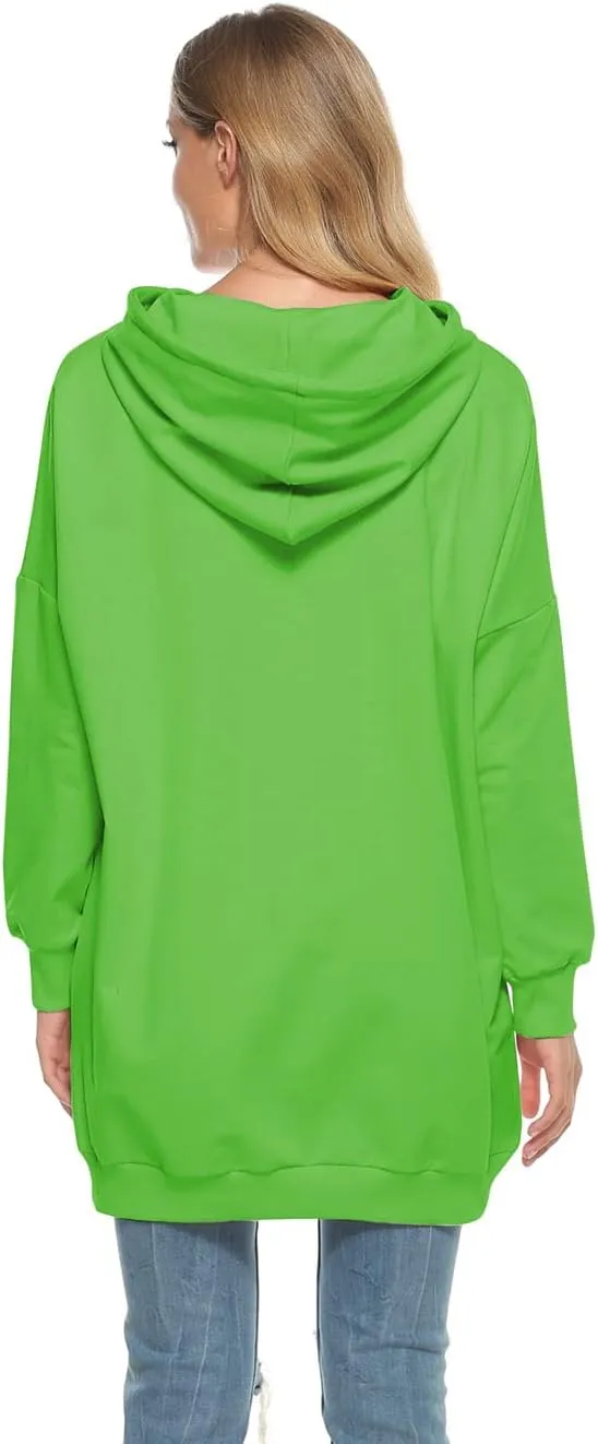 Famulily Womens Oversized Hoodie Extra Long Hooded Tunic Sweatshirt with Pockets