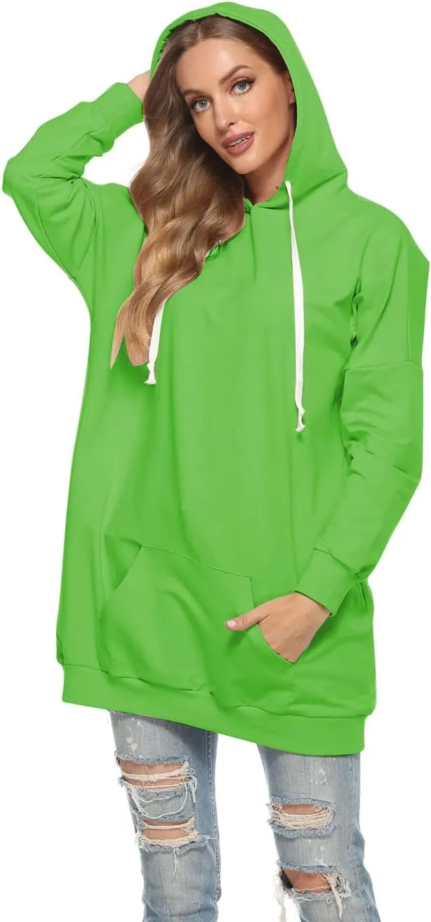 Famulily Womens Oversized Hoodie Extra Long Hooded Tunic Sweatshirt with Pockets