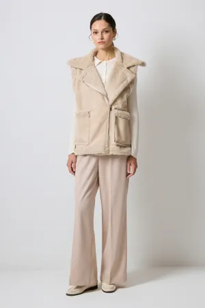 FAUX FUR DETAIL WAISTCOAT