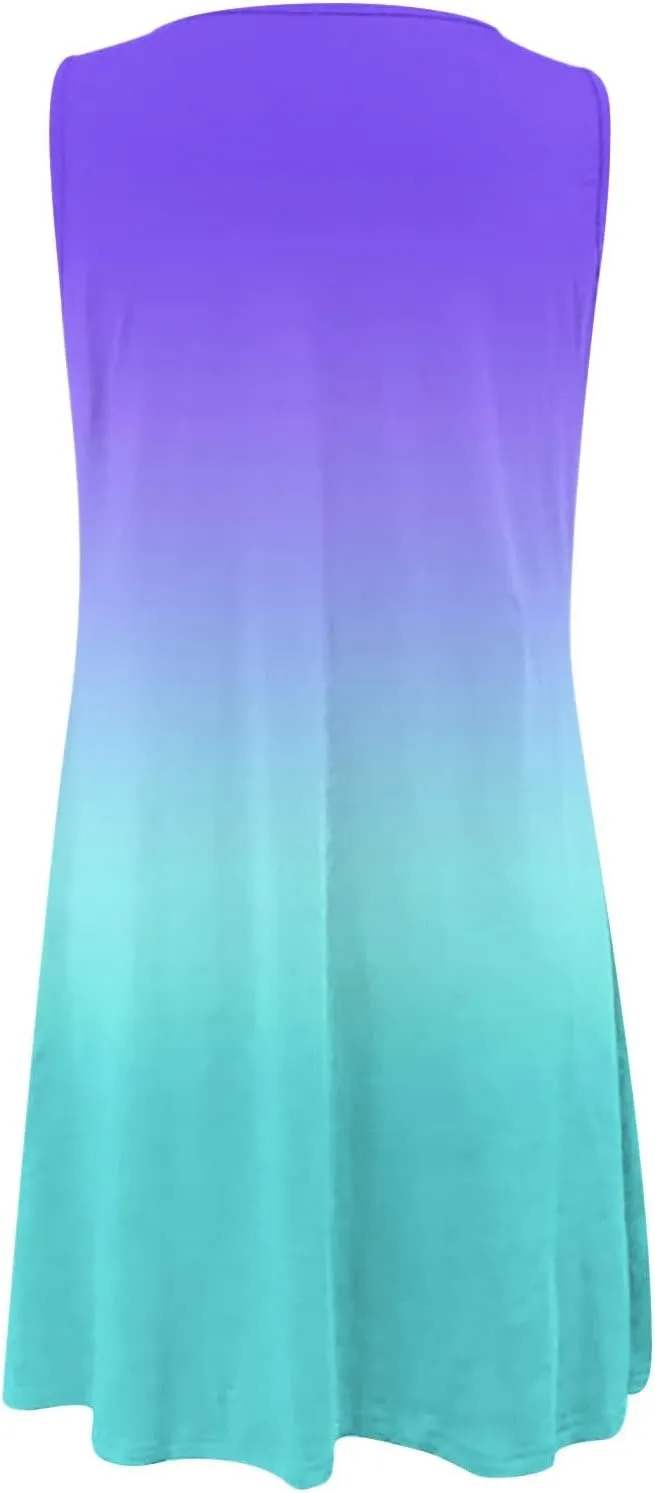 for Women Summer Loose Dress Sleeveless Floral Print V Neck Hollow Out Beach Dress Mini Dress Halter Formal