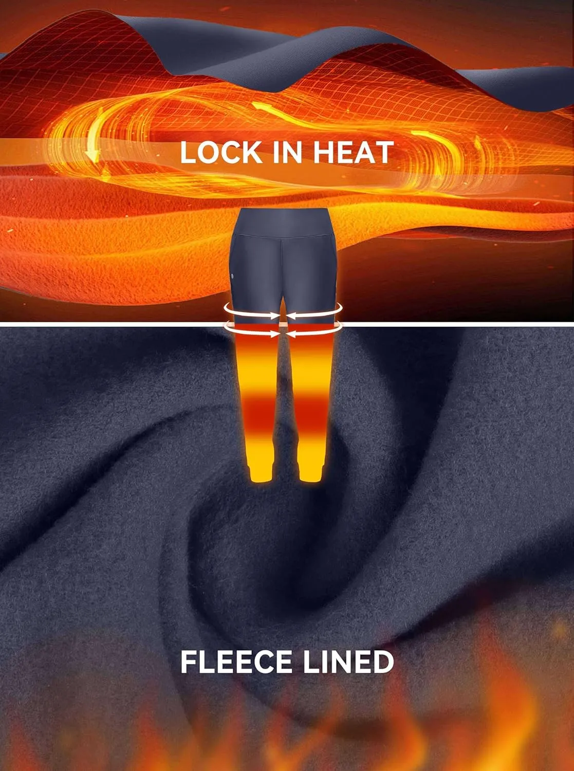 G Gradual Women's Fleece Lined Joggers High Waisted Water Resistant Thermal Hiking Pants Cold Weather Sweatpants with Pockets
