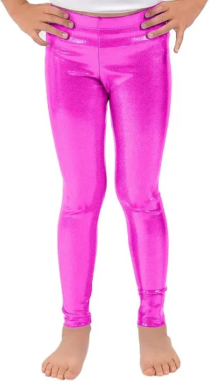 Girl's Metallic Mystique Leggings 80s Outfit for Girls neon Glitter Sequin Pants Glitter Tights